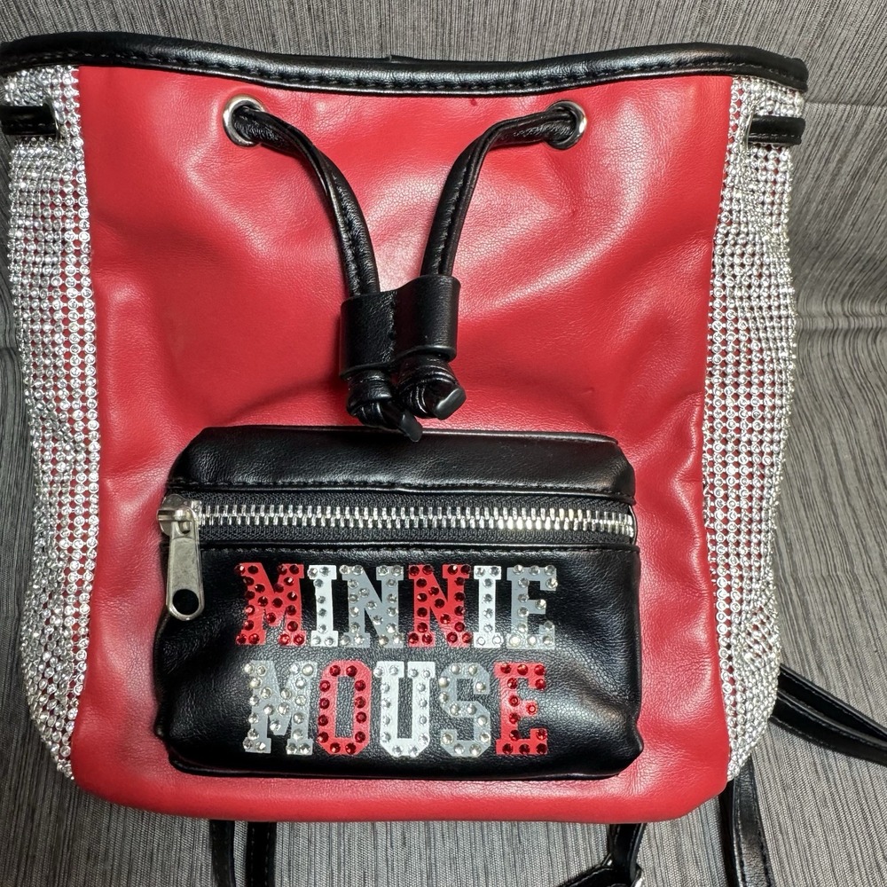 Disney Minnie Mouse Backpack Rhinestone Bling Mini Backpack Purse - Picture 14 of 16